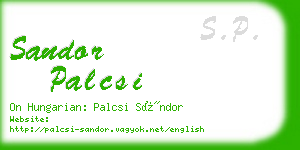 sandor palcsi business card